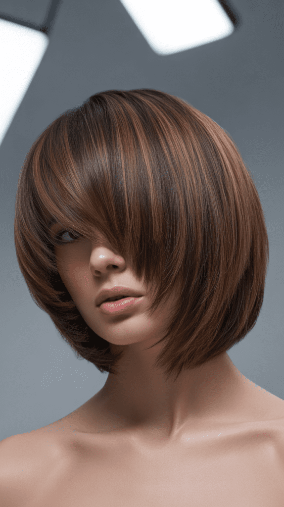 Stacked Layered Angled Bob