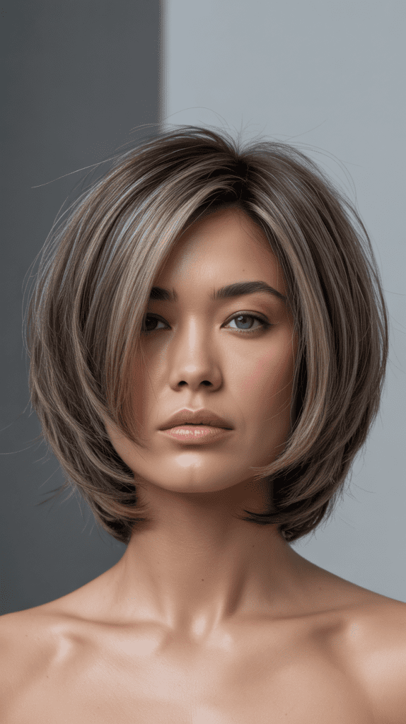 Stacked Angled Long Bob