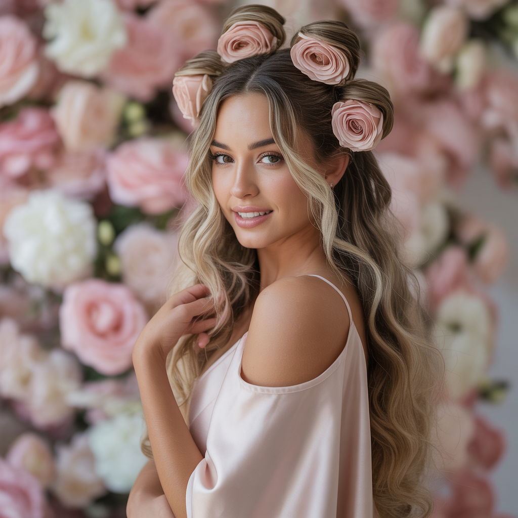 Romantic Rose Bun with Twisted Accents