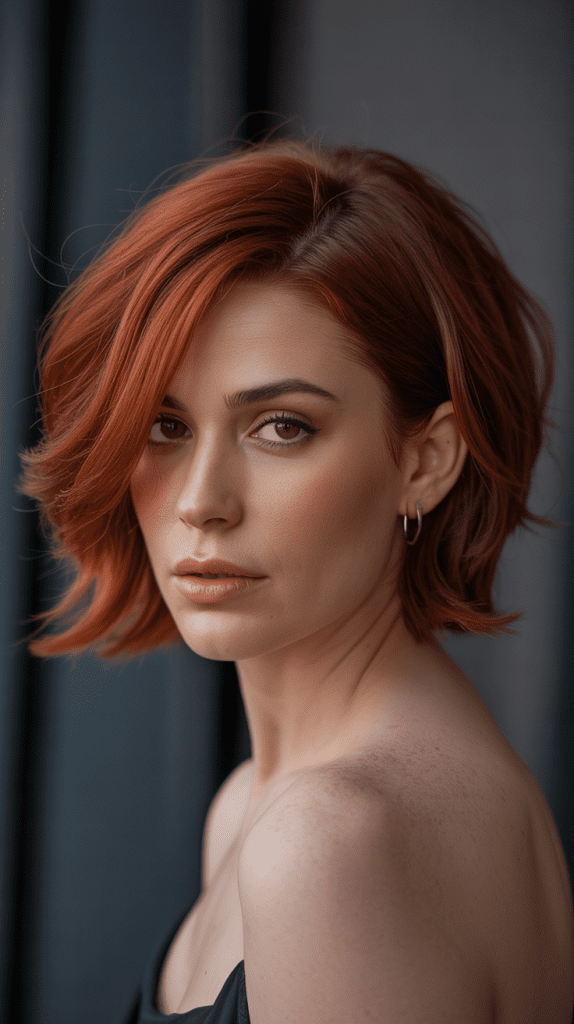 Red Layered French Bob