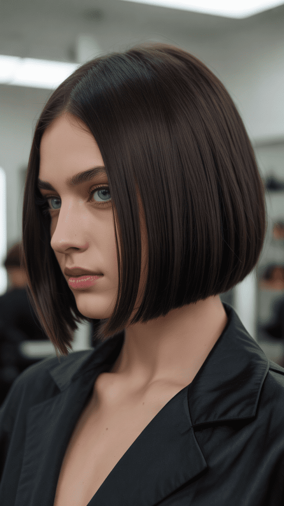Sleek French Bob with Precision Layers