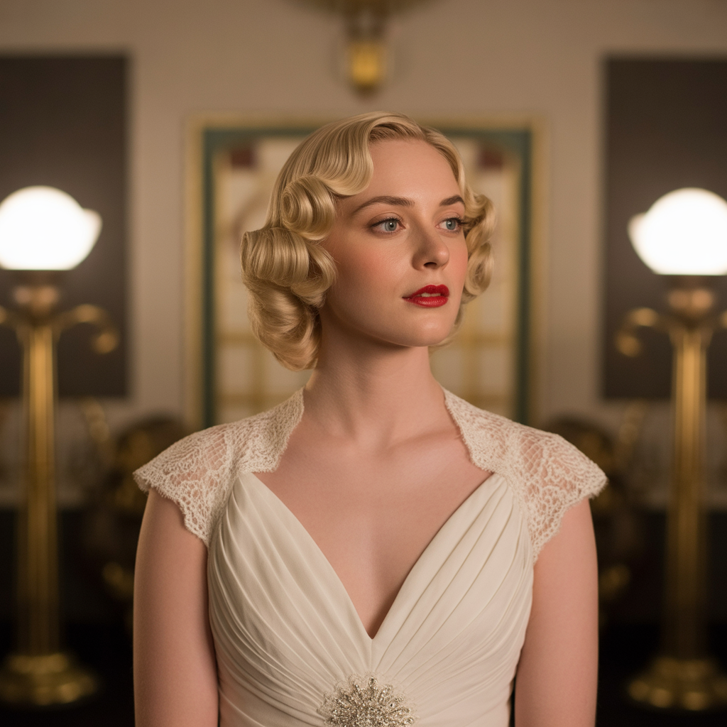 Vintage Pin Curls Updo