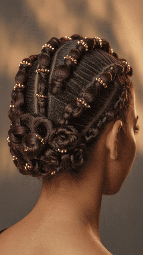 Blown Out Bantu Knot Updo