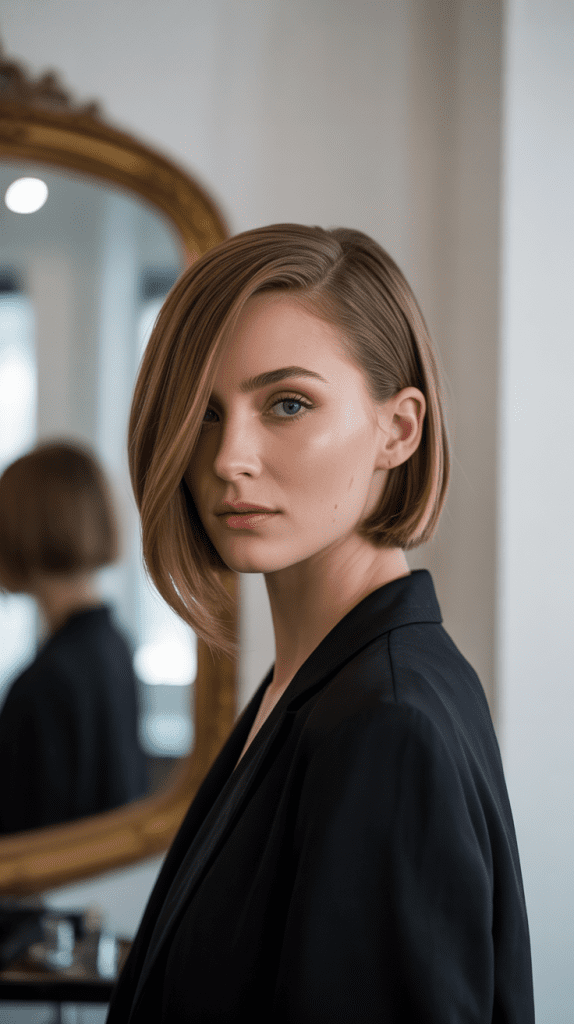 Side-Swept Angled Long Bob