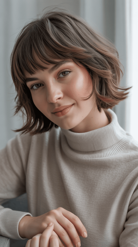 Layered French Bob with Bangs