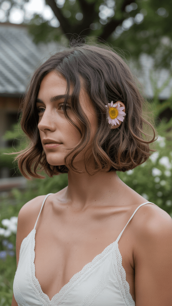 Bohemian French Bob with Flowing Layers