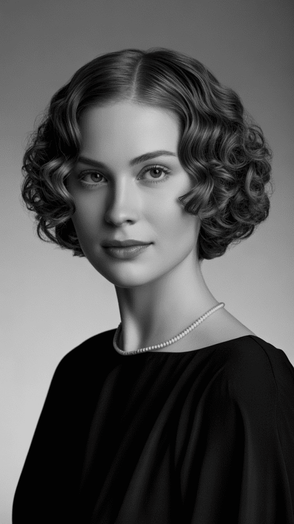 Center-Parted Curly Bob