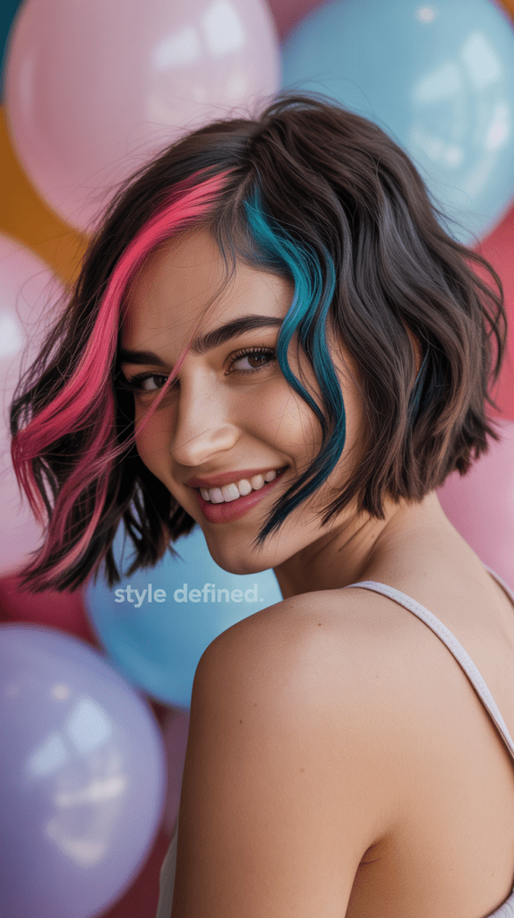 Choppy Bob with Peek-a-Boo Highlights