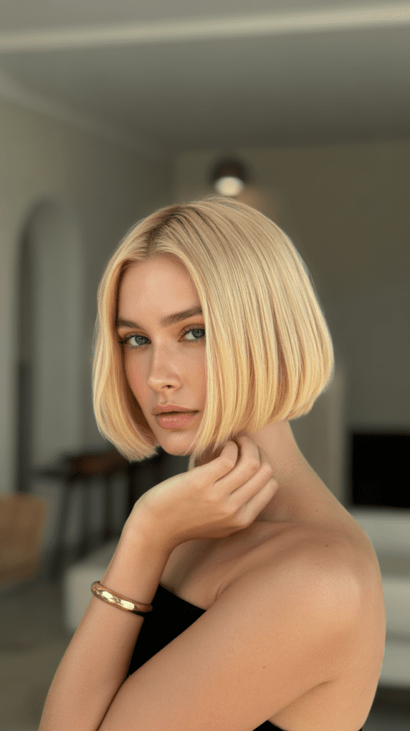 Chin-Grazing Blonde Bob