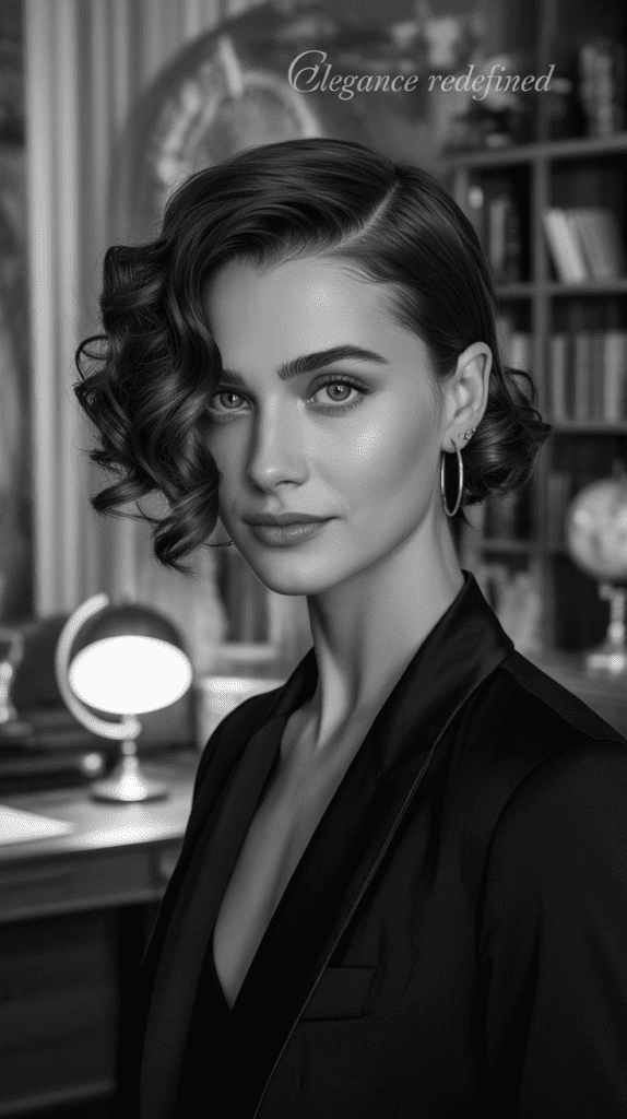 Curly Bob with Deep Side Part