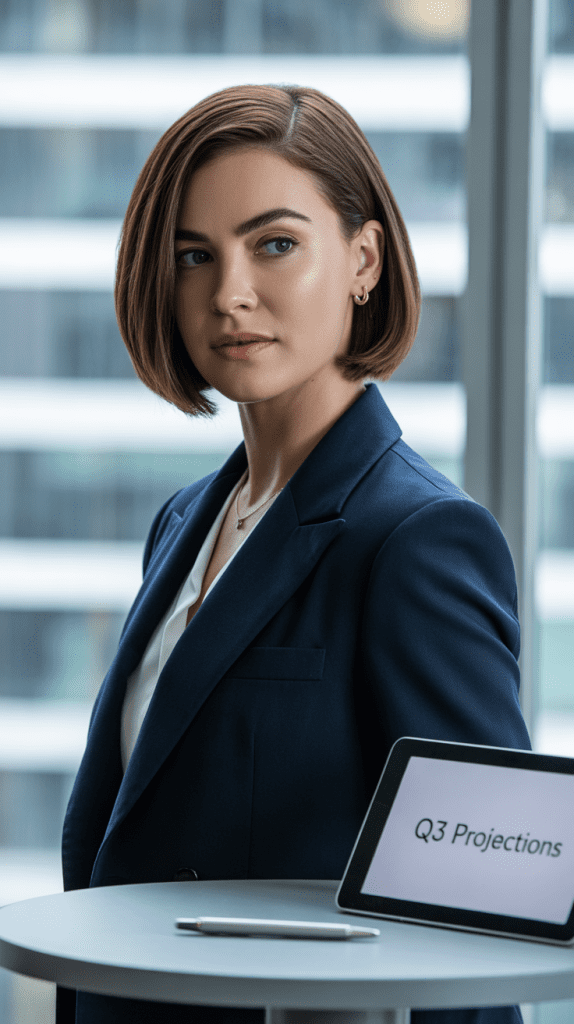 Sleek Choppy Jawline Bob