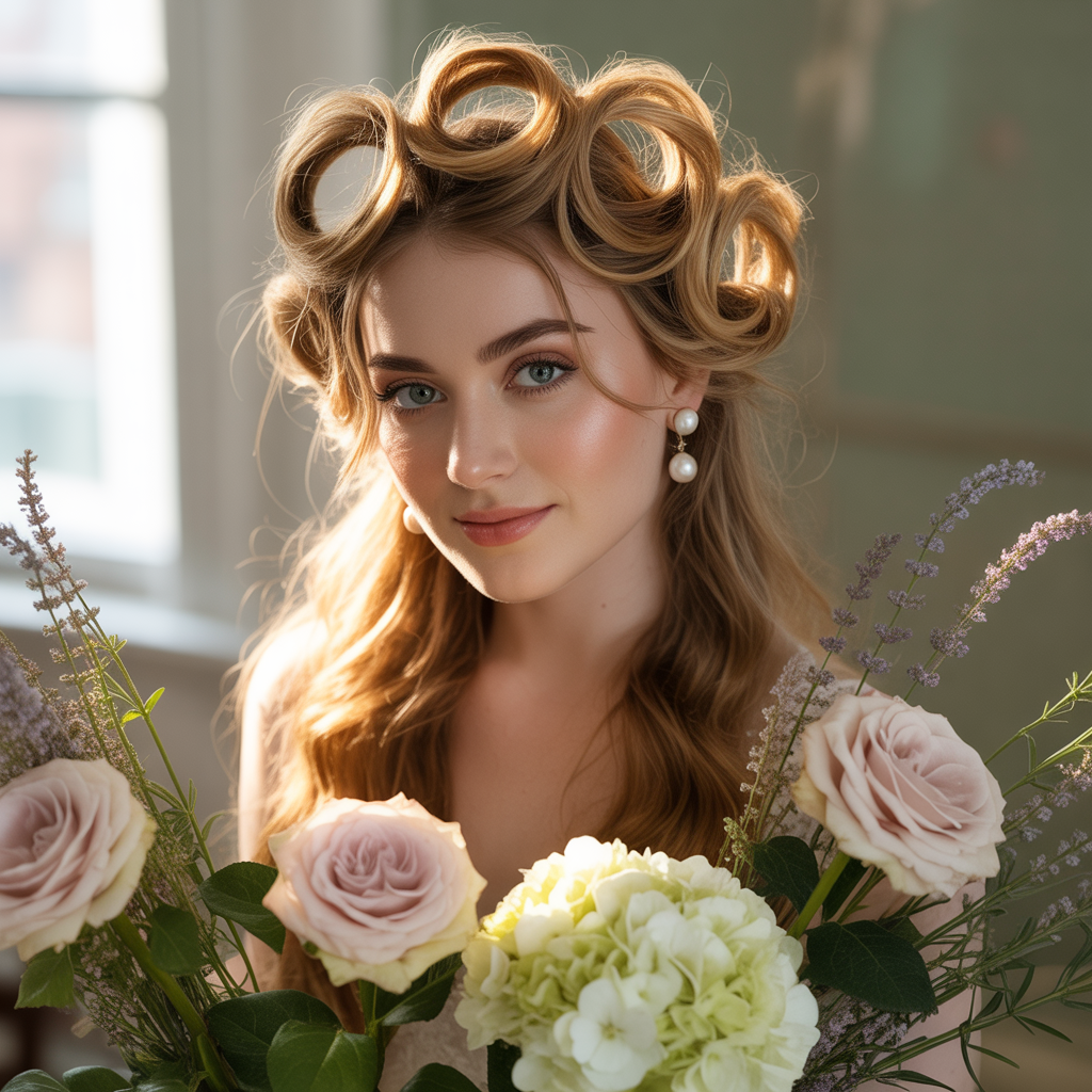 Romantic Twisted Flower Updo
