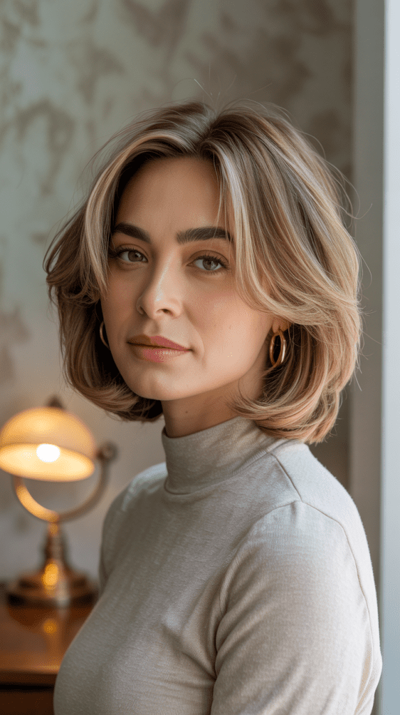 Soft Layered Blonde Bob