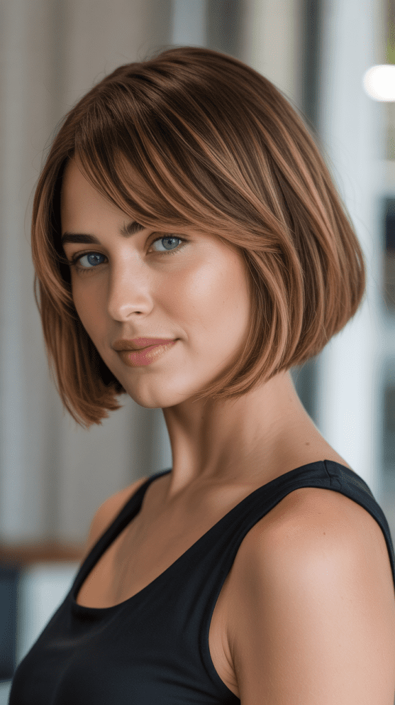 French Bob with Side-Swept Bangs