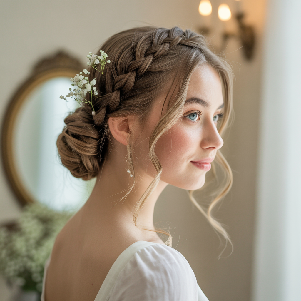 Crown Braid with Twisted Bun