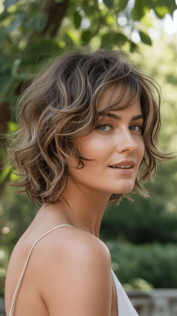 Textured Messy French Bob with Layers