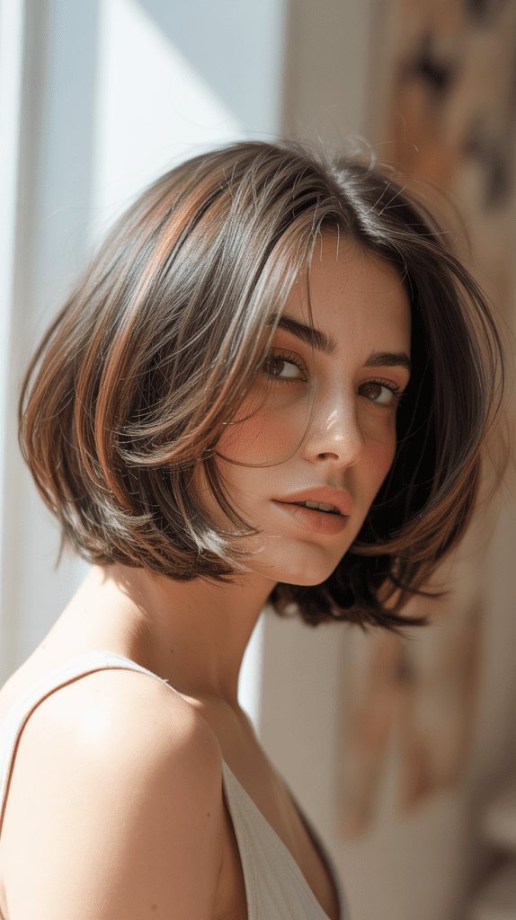 Layered Textured Bob with Side Part