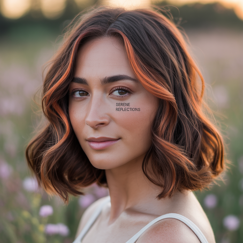 Brunette Balayage with Copper Accents