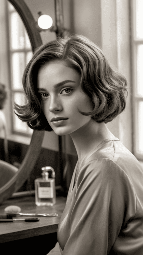 Vintage-Inspired Layered Angled Bob