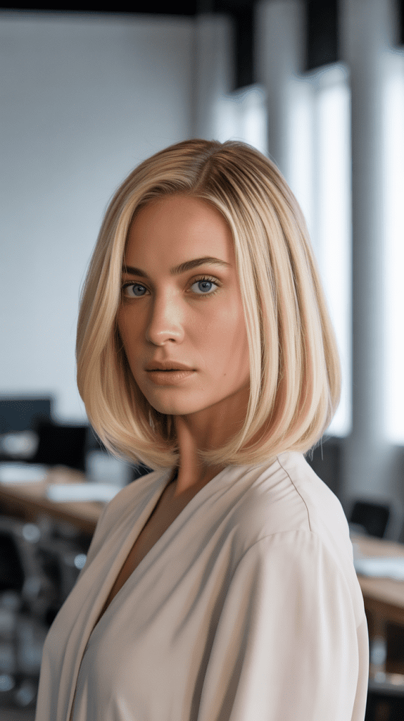 Blended Chin Bob with Cream Blonde