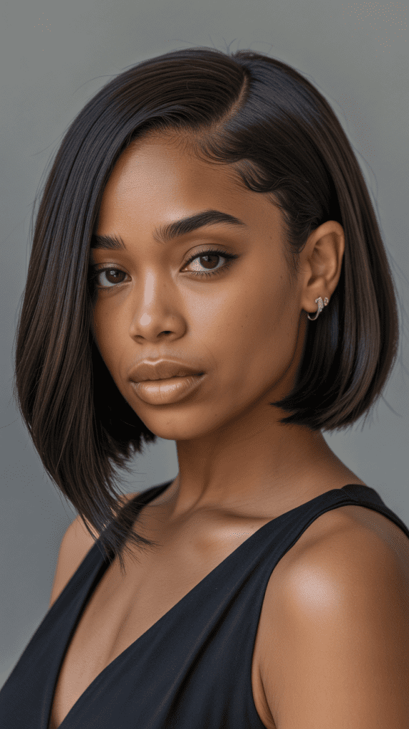 Graduated Bob with Deep Side Part