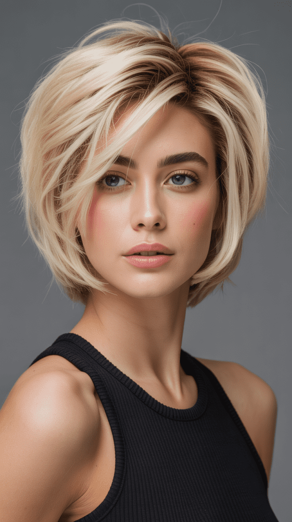 Textured Blonde Bob with Piece-y Ends
