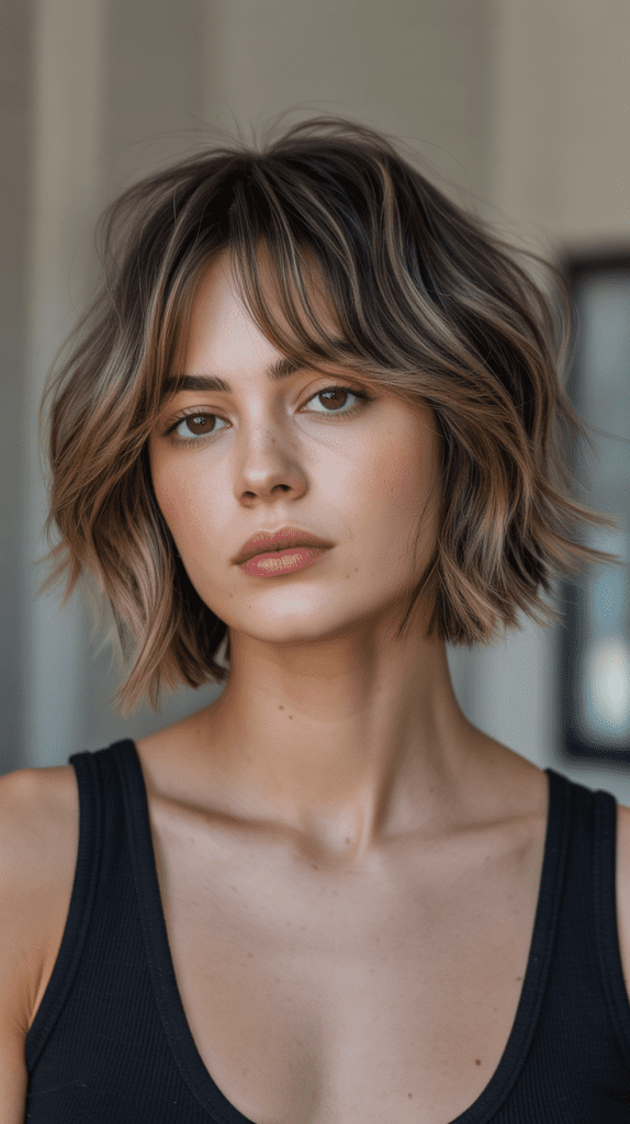 Razor-Cut Bob with Choppy Fringe