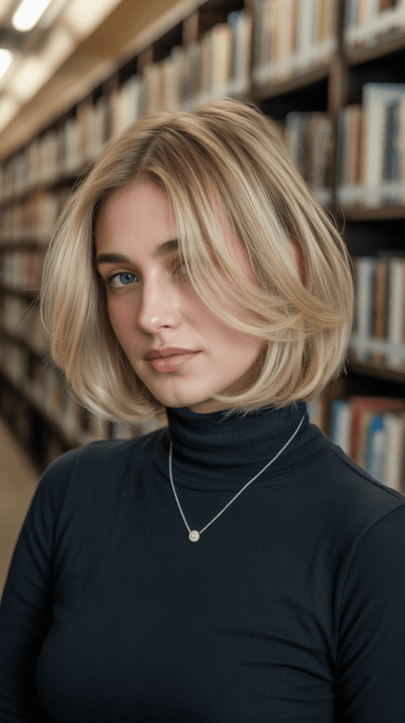 Subtle Highlighted Blonde Bob