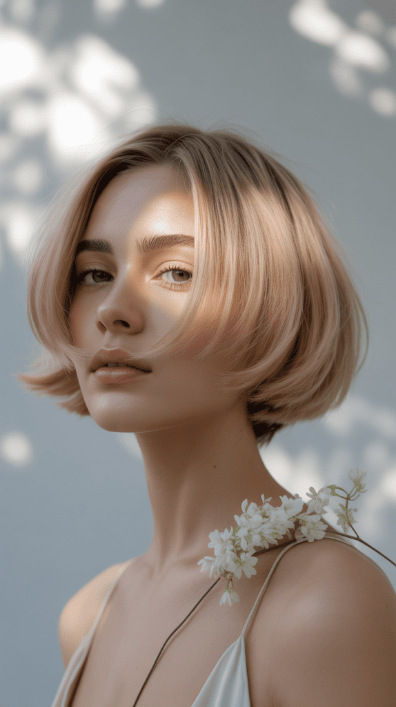 Rounded Chin Bob with Moonbeam Blonde