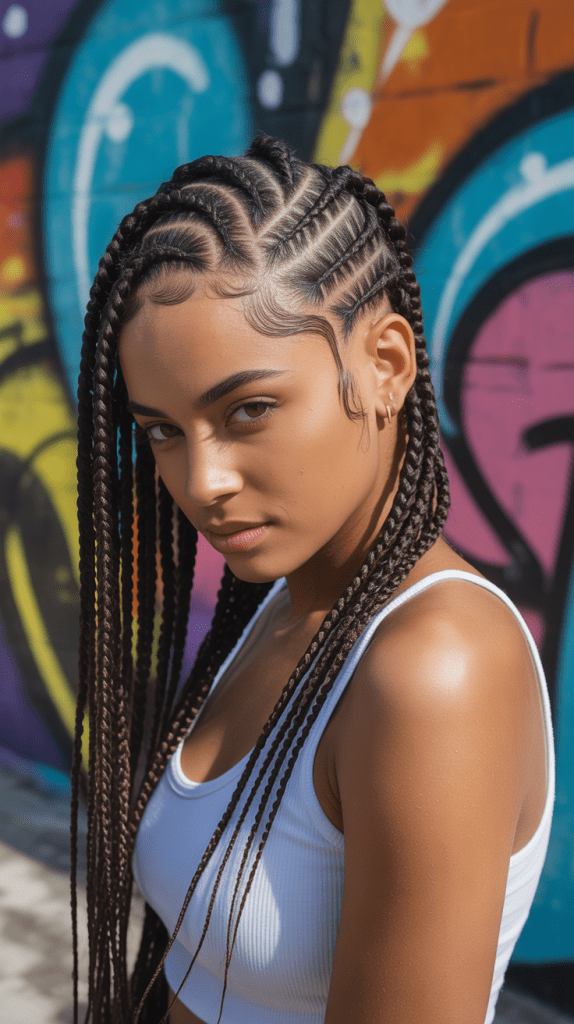 Jellyfish Fade with Cornrow Accents