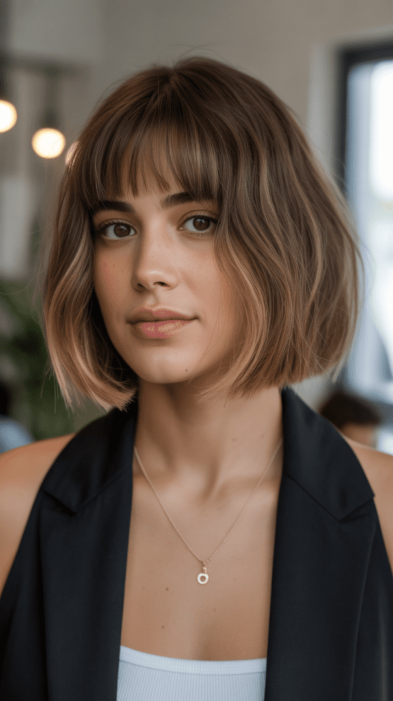 French Bob with Curtain Bangs