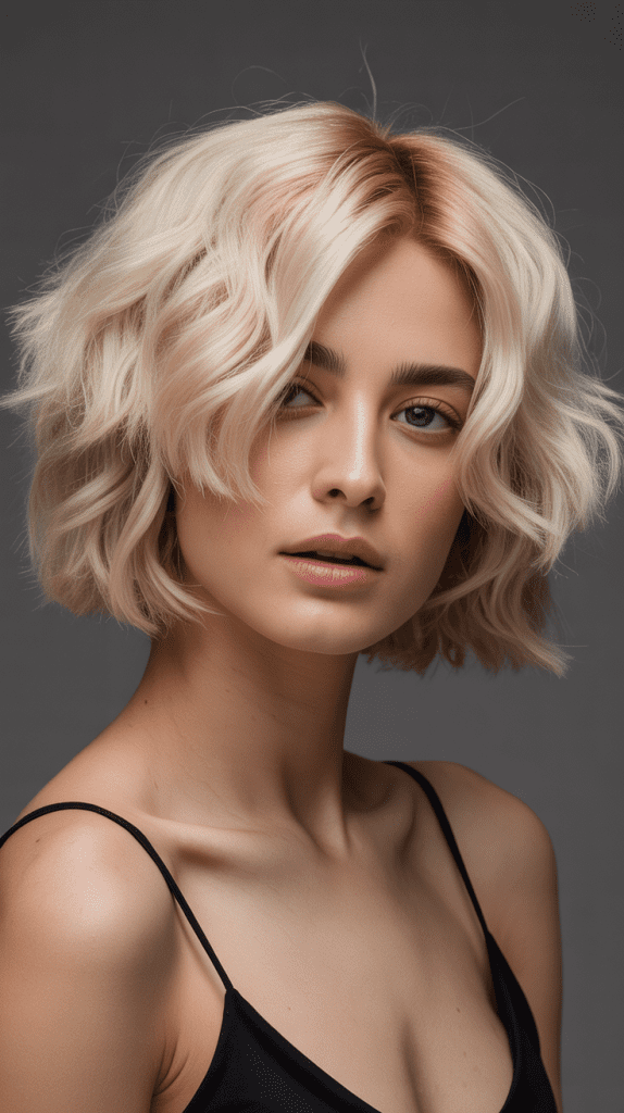 Edgy Disconnected Blonde Bob