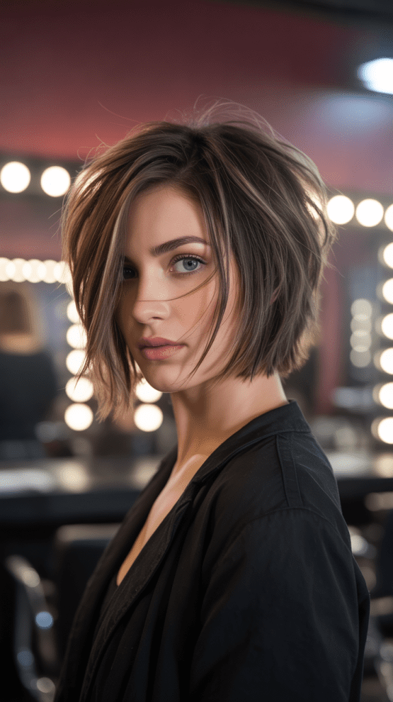Modern Shag Layered Angled Bob