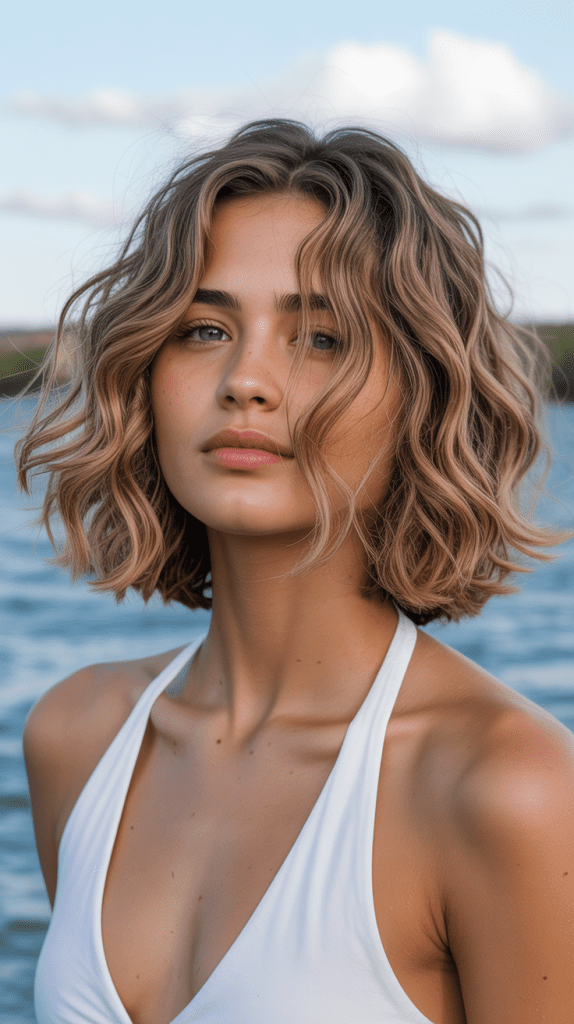 Textured French Bob with Beachy Layers