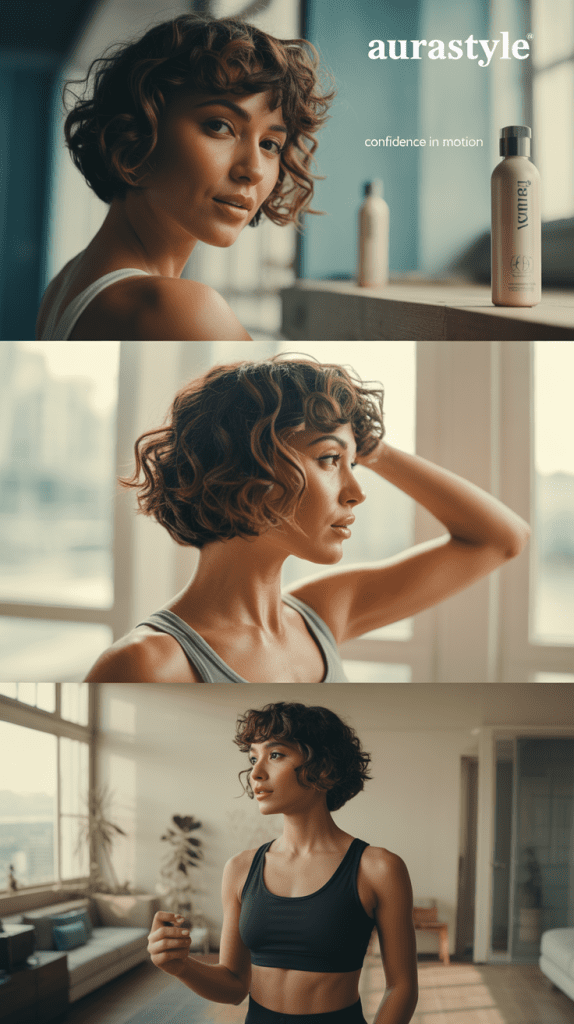 Workout-Friendly Curly Bob Styling