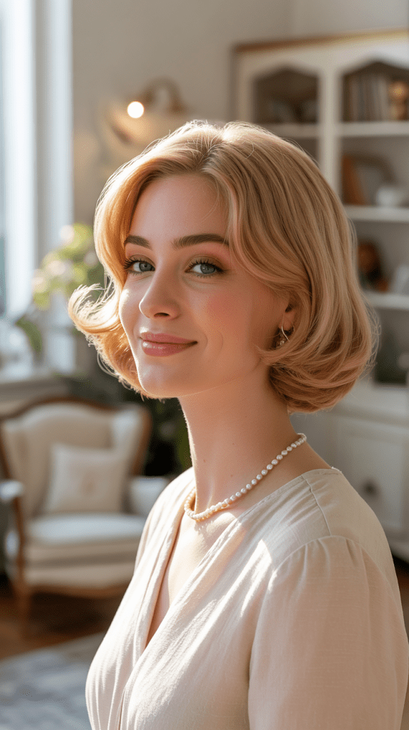 Soft Rounded Blonde Bob