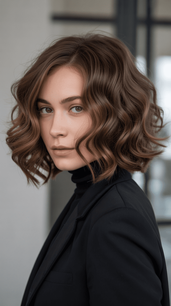 Wavy Bob with Dimensional Layers
