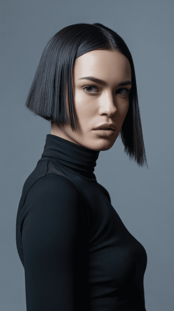 Edgy French Bob with Sharp Angles