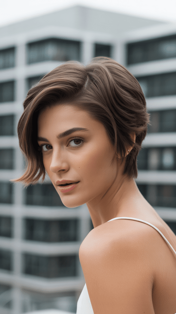 Layered Pixie with Side Part