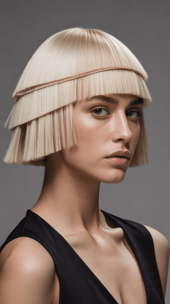 Geometric Blonde Bob