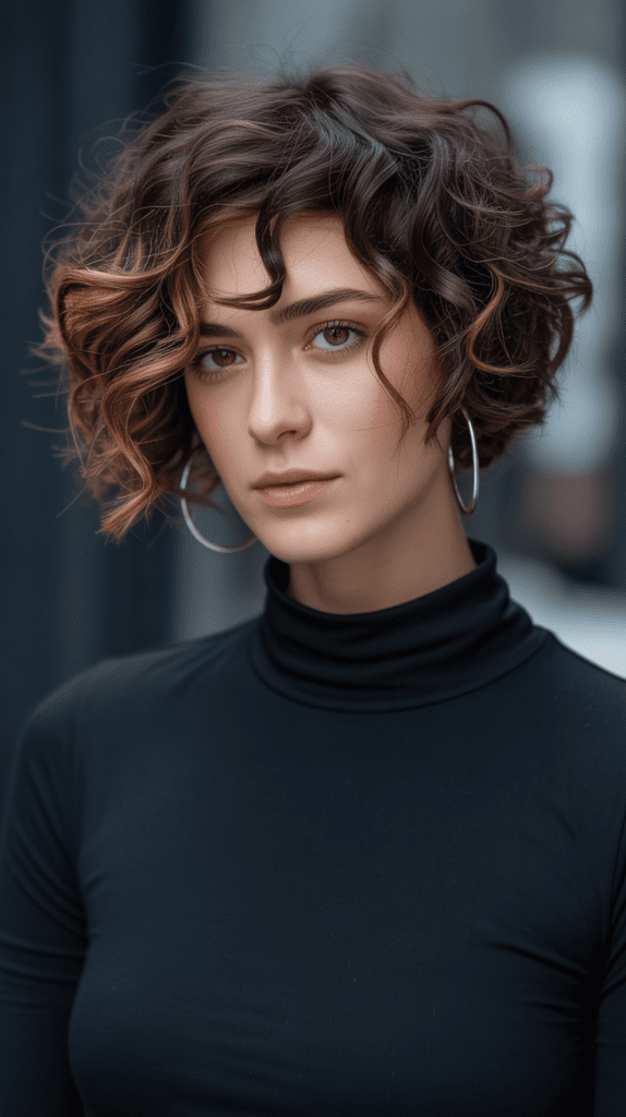Edgy Curly Bob