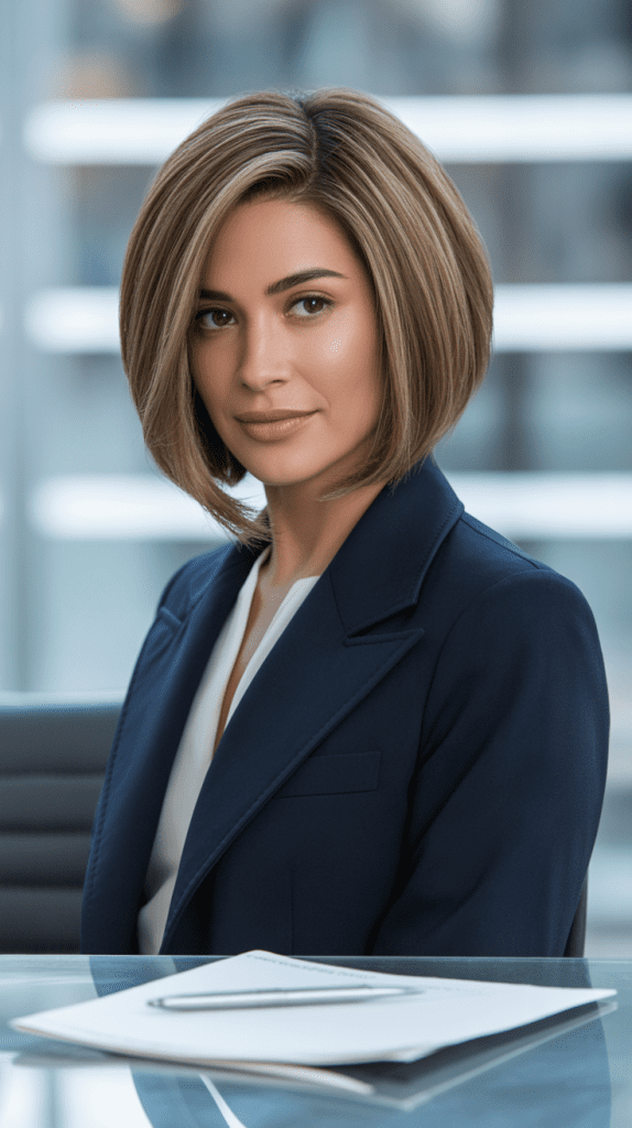 Professional Layered Angled Bob