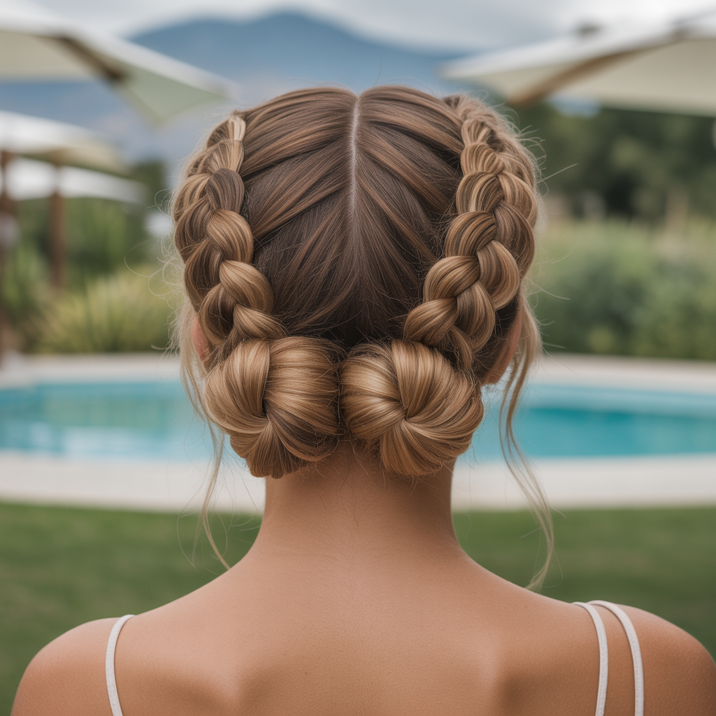 Double Dutch Braids into Bun