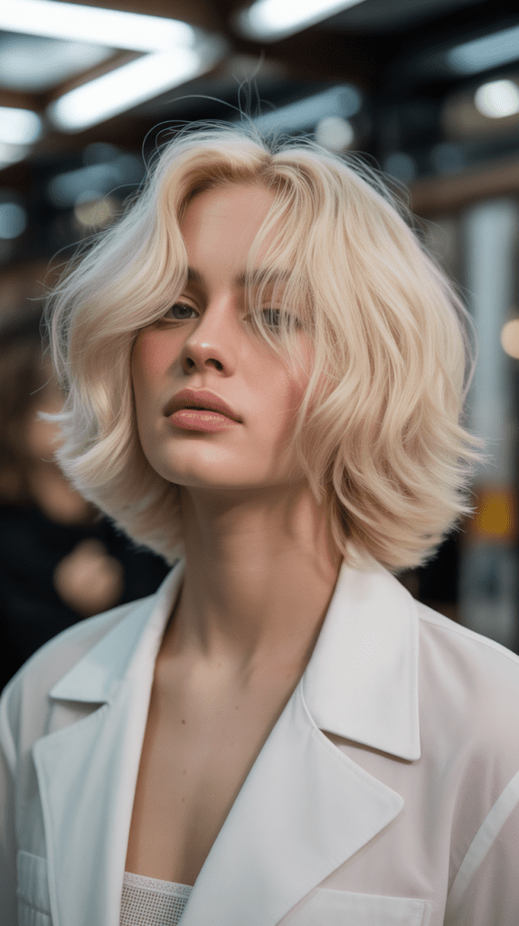 Wispy Blonde Bob with Soft Texture
