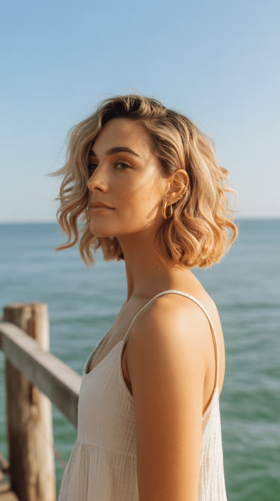 Wavy Beach Blonde Bob