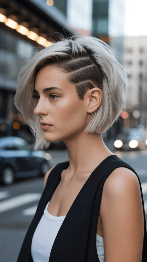 French Bob with Disconnected Undercut Layers