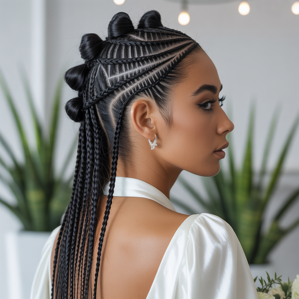 Modern Geometric Braided Updo