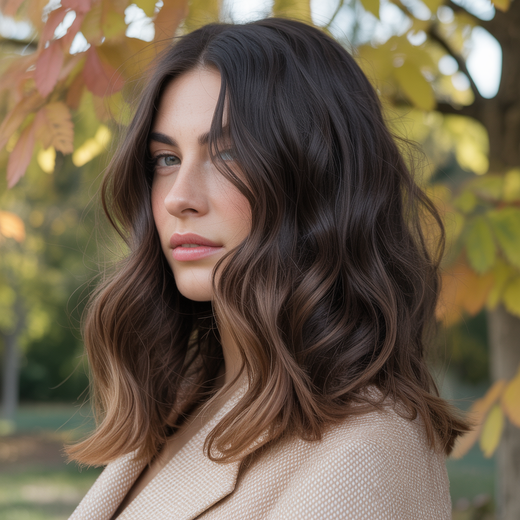 Russet Brown Balayage Technique