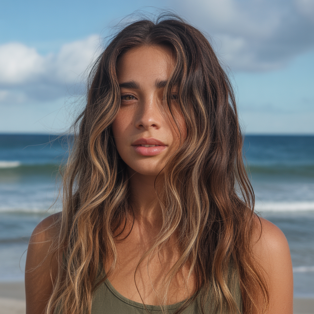 Brunette Balayage Beach Hair