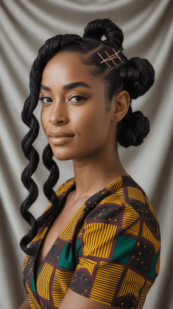 Loose Bantu Knot Updos